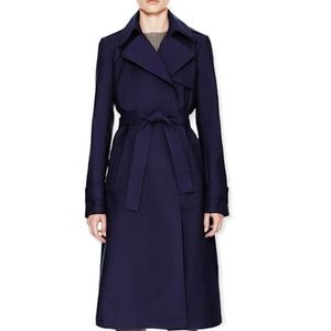 Theory Ashling Makintosh Navy Trench Coat Size Medium NWT
